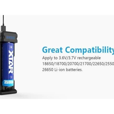 Xtar SC1 Charger Baterai 1 Slot for Li-ion 18650 18700 20700 26650