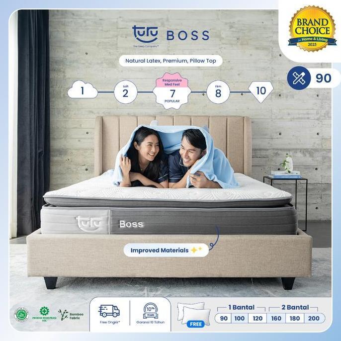 Newcap- Kasur Pocket Spring Bed Turu Boss Ukuran 90X200 (Single) Free Bantal