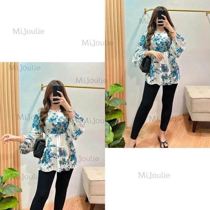 Good- Ameera Blouse Wanita Rayon Viscose Rempel Baju lengan Balon