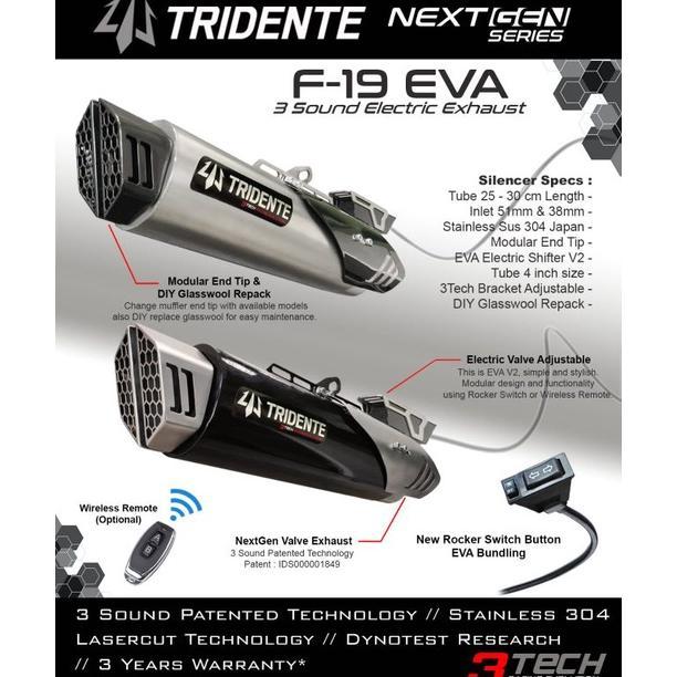 TRIDENTE F19 NEXT GEN 3tech 3suara 150cc Knalpot Racing by 3TECH CBR150,R15,GSX,SUPRA GTR,SONIC 150R