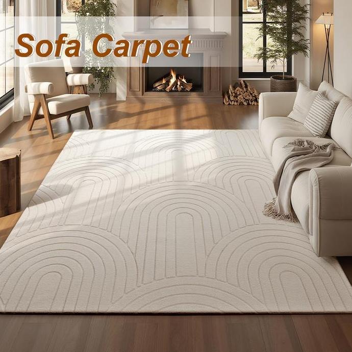 SANHOME Karpet Bulu Nyaman (Kaki Kosong Nyaman): Dasar Anti-Slip Berkualitas Gaya Minimalis Lembut S