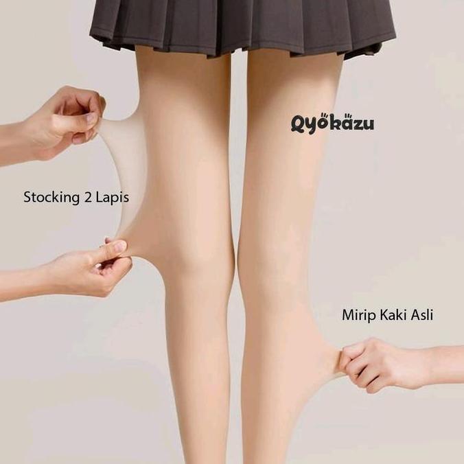 QYOKAZU stocking pantyhose UV SEMI mijing kulit jepang Terlihat seperti kulit kaki asli