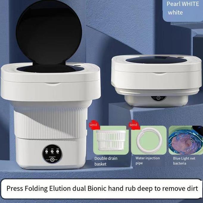 Mesin Cuci Mini Lipat Dan Pengering Portable Sterilisasi Cahaya Biru MURAH