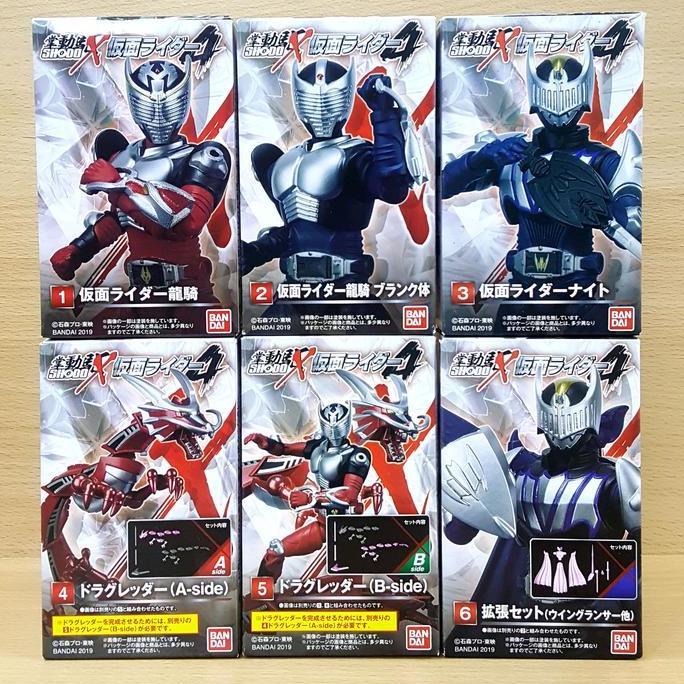 SHODO-X KAMEN RIDER 4 [6/SET] RYUKI BLANK DRAGREDER KNIGHT WING LANCER KODE 388