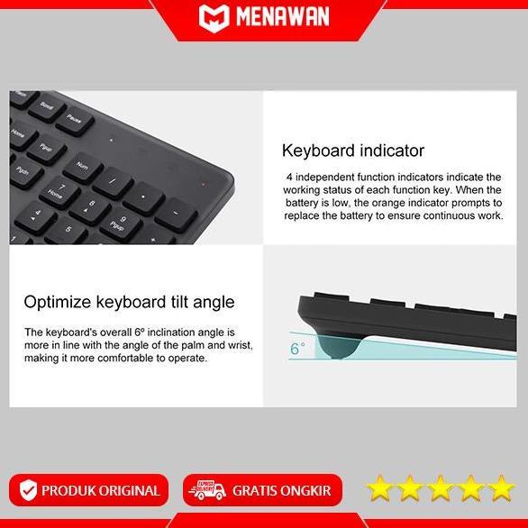 Xiaomi Mi Wireless Keyboard & Mouse Set 104 Key Combo Mouse Keyboard Terlaris