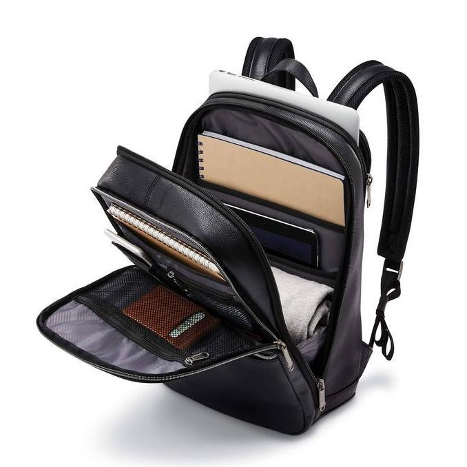 Samsonite Classic Leather Slim Laptop Backpack Terlaris