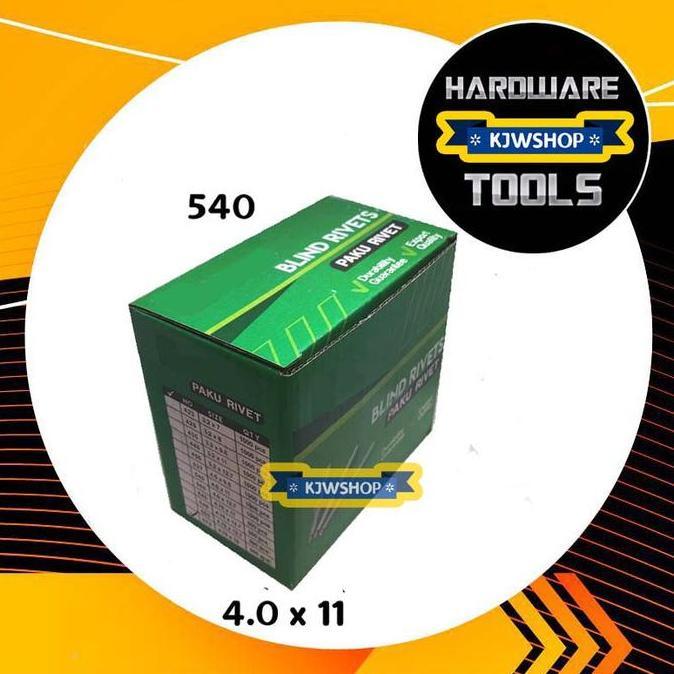 Good- Paku Rivet 540 : 4mm x 11mm DOS isi 1000pcs Blind Rifet AP Dos Kuning 1 Dos 1000 pcs Murah Rip