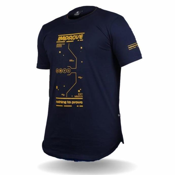 Good- kaos distro pria original longline lengan pendek improve premium