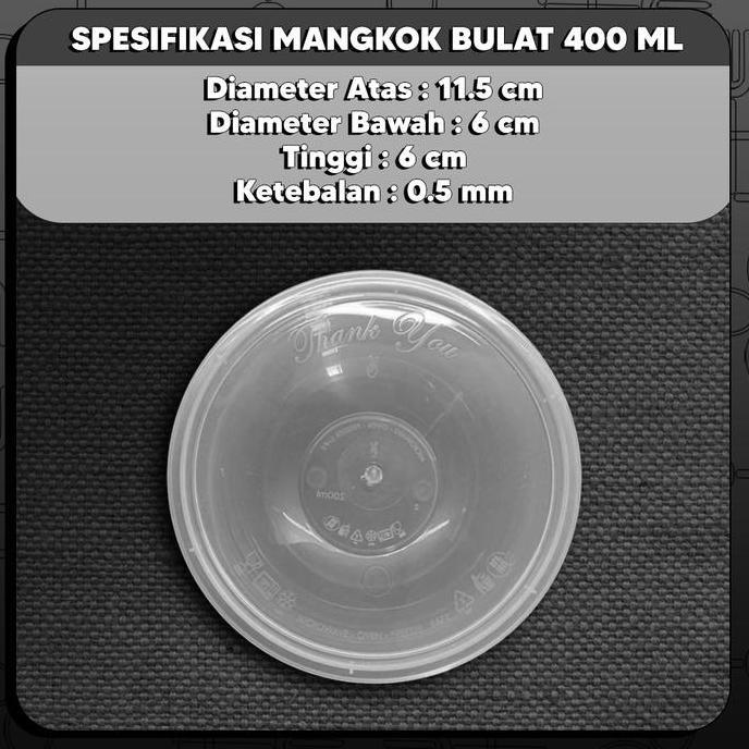 Good- Cup Mangkok Plastik 400ml - Mangkok Nasi - Cup Puding Thinwall GROSIR