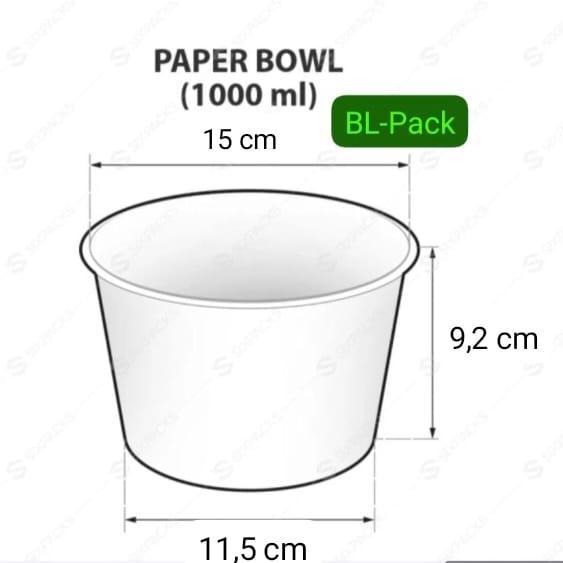 Good- Paper bowl 1000 ml polos tanpa tutup