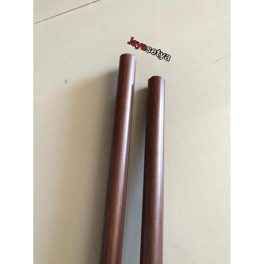 Romx- Batang Gorden Rollet Gorden Motif Serat Kayu Coklat Tua