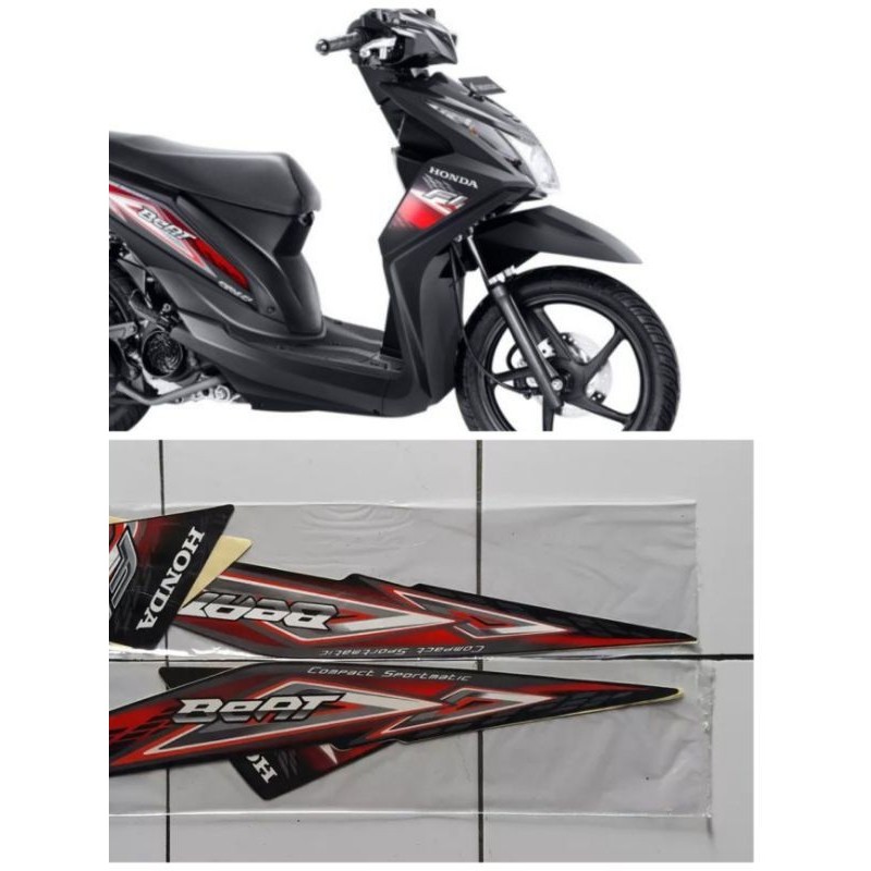 Stiker Striping Motor Beat Fi 2014 Hitam Sticker Lis Body Standar COD berkualitas original motorcrly