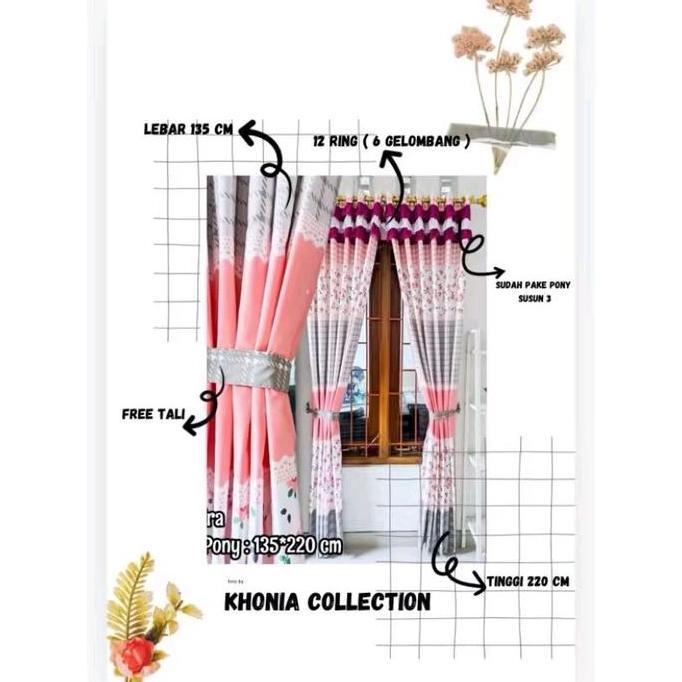 Romx- Gorden Pintu Dan Jendela Motif Rainbow Line ( Free Tali Samping )