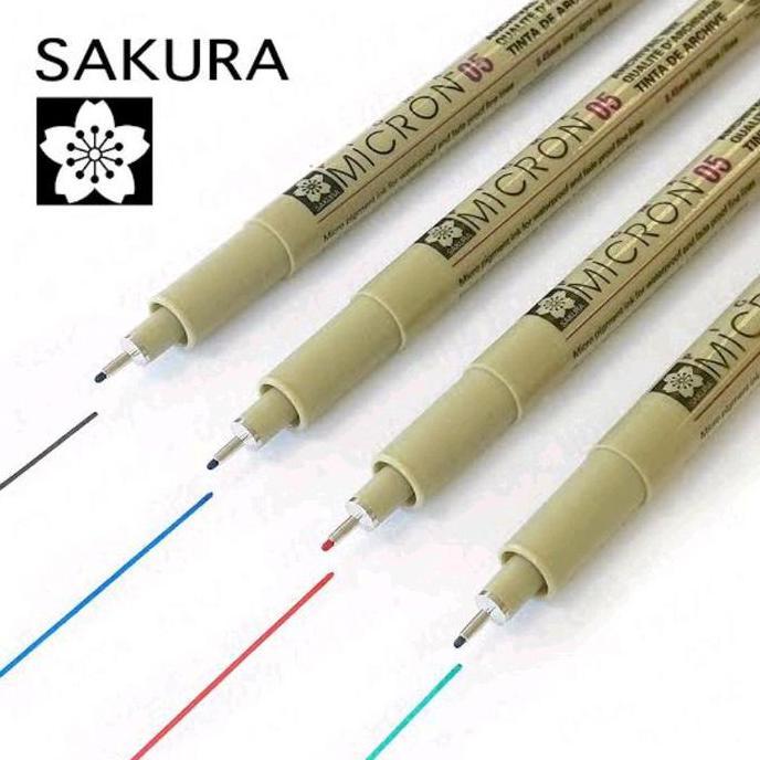 Zxyg- Sakura Pigma Micron 003 005 01 02 03 04 05 08 Brush Black Blue Red Green Sepia Light Cool Gray