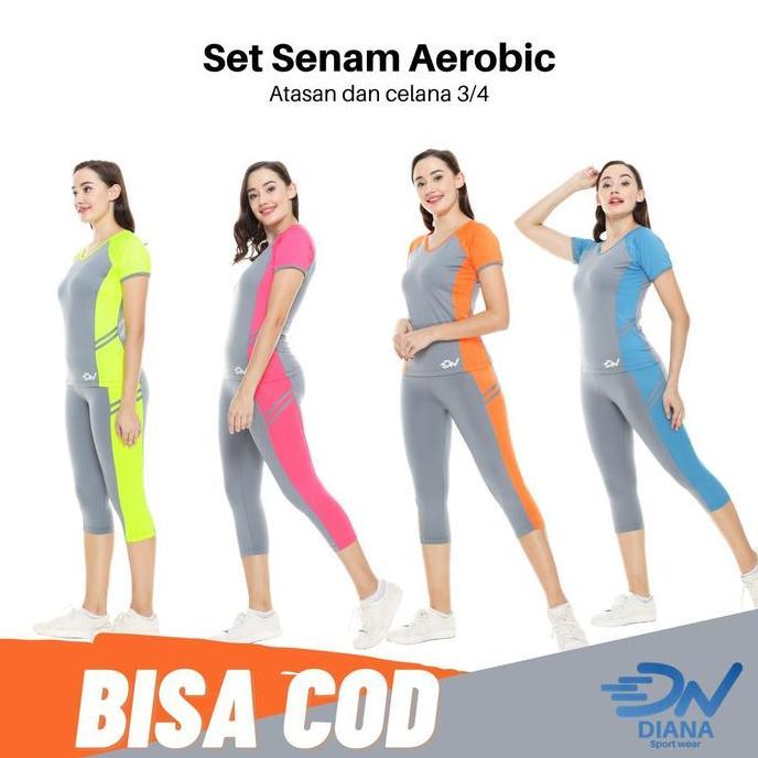 Grily- Baju Senam Wanita | Pakaian Senam Wanita Jumbo | Baju Aerobik Wanita Bigsize | Setelan Pakaia