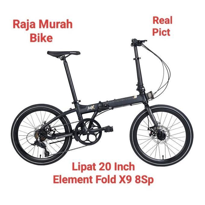 Terlaris Sepeda Lipat Element Fold X9 20 Inch Sepeda Lipat 20 Inch Element Fold X9 8 Speed
