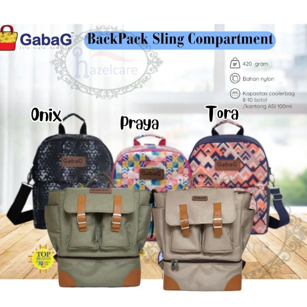 Gabag Cooler Bag  Backpack Sling Double Compartment Tora / Praya / Onyx / Jewel / Yuna / Peanut / Je