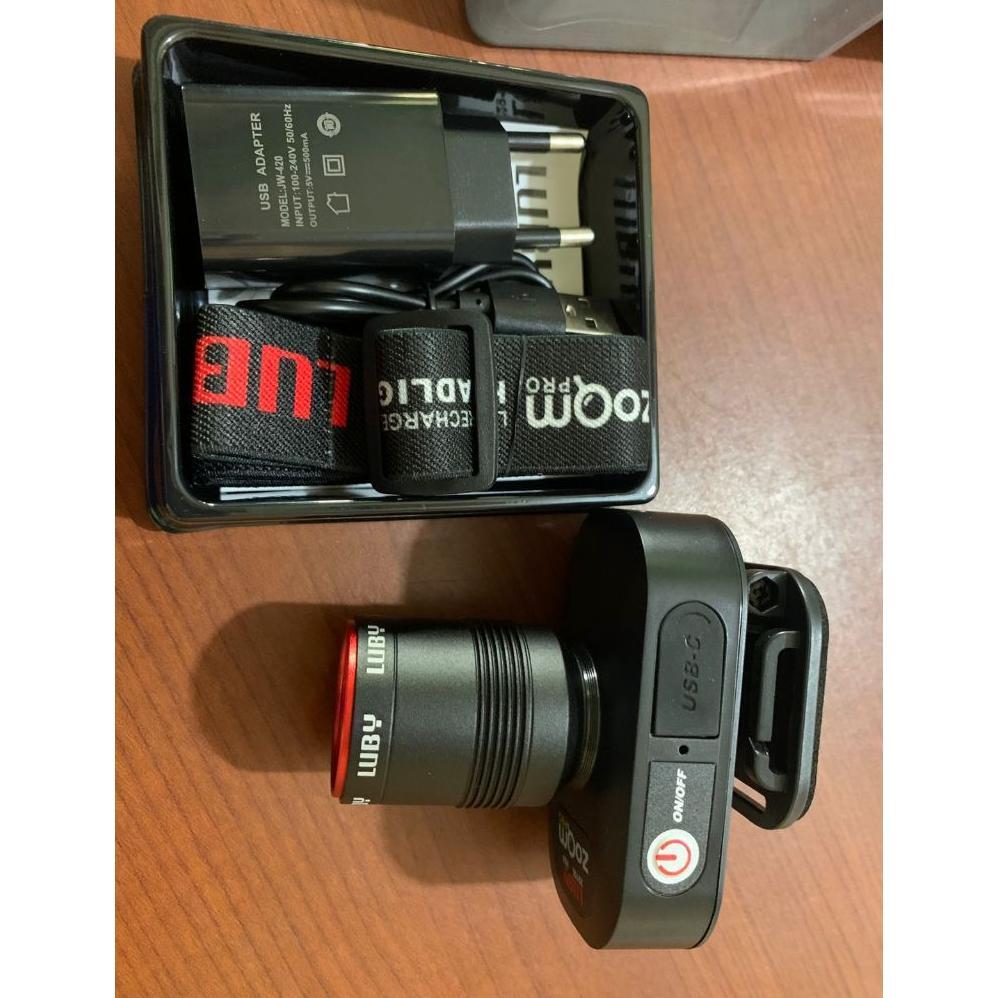 Senter Kepala Zoom LUBY Cahaya Putih & Cahaya Kuning Daya 10 Watt, 45 Watt, 50 Watt, 60 Watt, 65 Wat