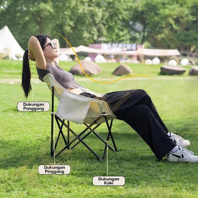 Dkrs- Trailtop Kursi Lipat Outdoor Trailtop Kain Oxford 600D Portable Camping - Furniture Lebar 63Cm