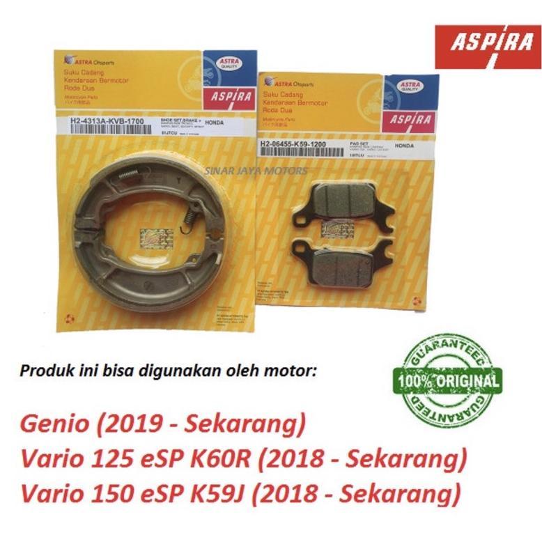 KAMPAS REM DEPAN BELAKANG HONDA GENIO / VARIO 125 / 150 2018 / SCOOPY 2020 K59 ASPIRA