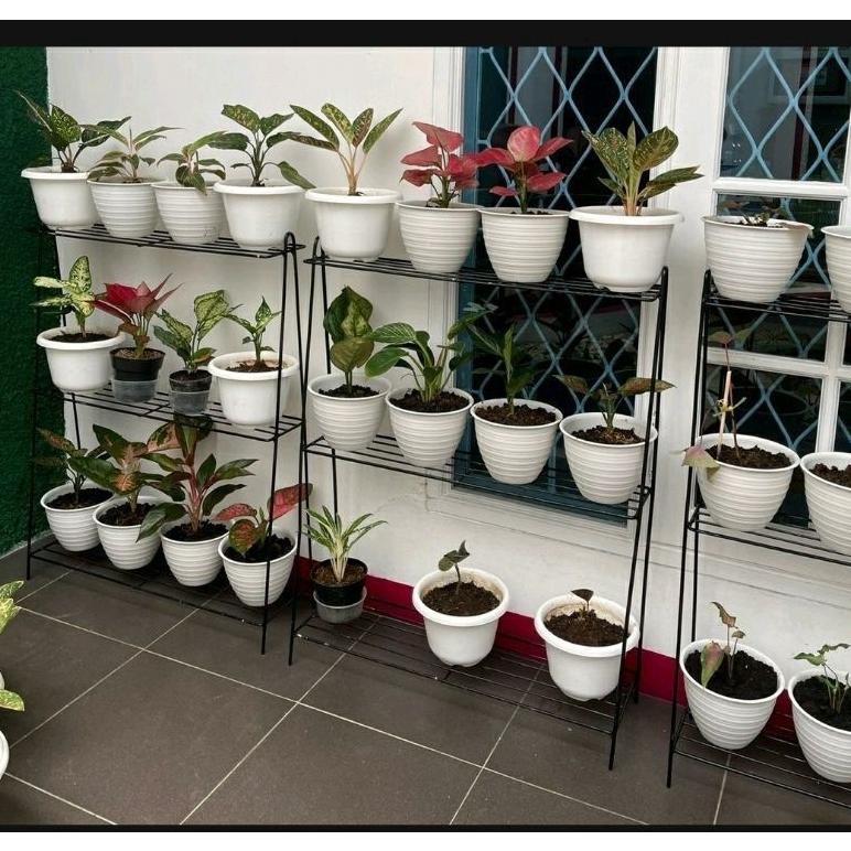 Rak Bunga Besi Susun 2 / Rak Serbaguna / Rak Bunga Minimalis / Standing Pot Susun 2 Terlaris