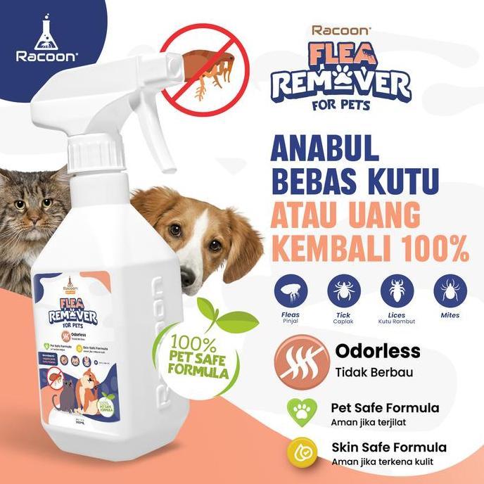 Racoon Flea Remover Spray | Spray obat kutu kucing - anjing & kucing multipak perawatan kutu dan tel