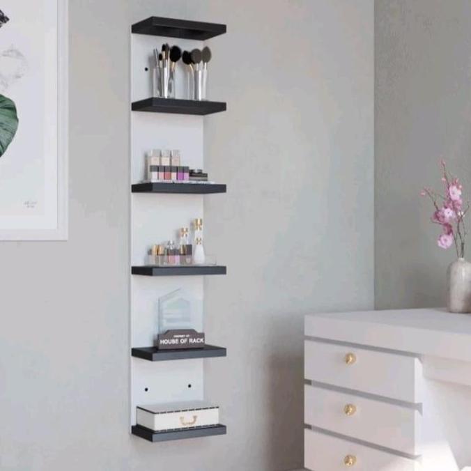 Dkrs- Rak Susun ,Rak Sepatu,Rak Tas,Rak Dinding Tempel Panjang 7 Susun Kayu Furniture