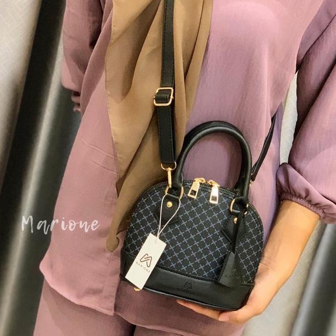 TERLARIS - MARIONE - Tas Selempang Wanita ALMA SOLID bag Dapat (2 Tali)-LIMITED EDITION - Selempang 