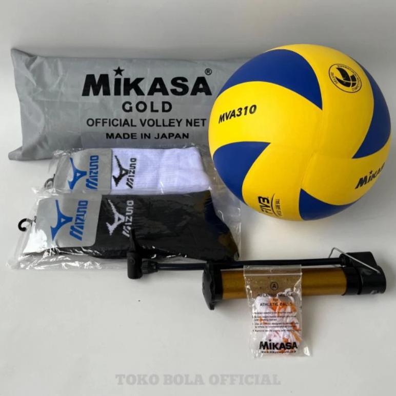 PREMIUM 1 SET NET VOLI IMPORT & BOLA VOLI MIKASA PROLIGA ORIGINAL SIZE 5