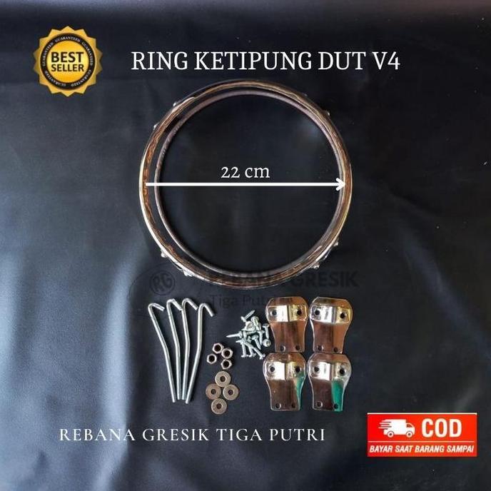 Ring Ketipung Ring Kendang Ukuran 22 cm Krom V4 Ring Lebih Tebel Baut Ukuran 10
