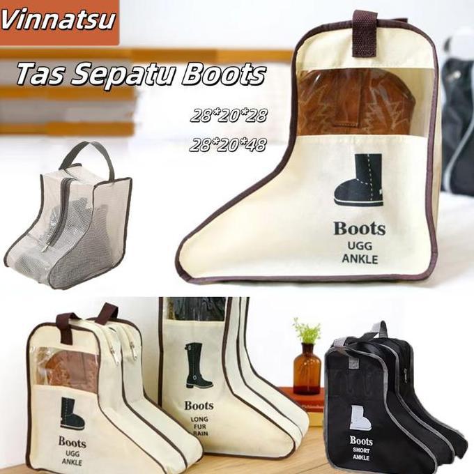 [Vinnatsu]Protection Bag  Tas Sepatu Boots Storage Sepatu Tinggi  Resleting Portable Boots Tas Sepat