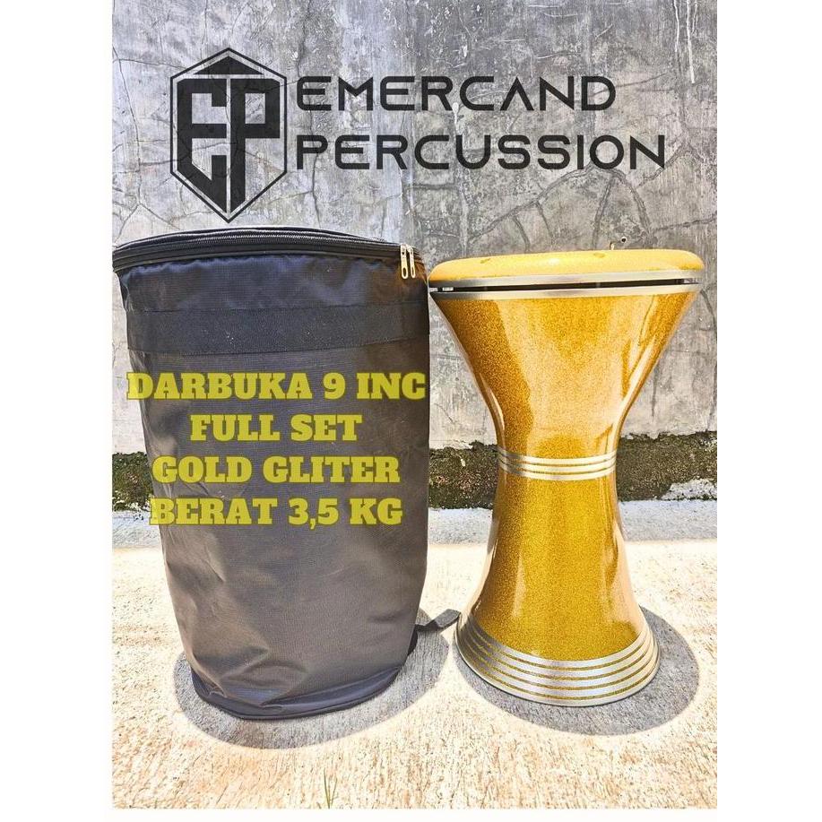 Darbuka 9 inc Murah Full Set Warna Polos Gliter Mika Aha Suara Renyah