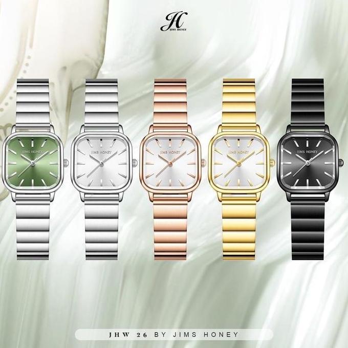 JIMS HONEY JAM TANGAN WANITA JHW 26 TERBARU 2023 (FREE BOX & BATERAI) KACA STAINLESS WATCHES JAM  TA