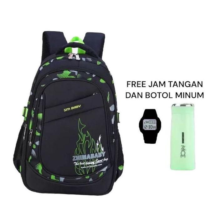 Kyut- Tas Ransel Sekolah Anak Laki Laki 3 In 1 Free Botol Minum Tumblr Dan Jam Tangan Tas Backpack S