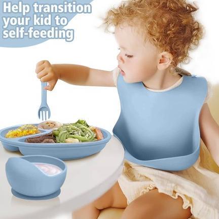 Terbaru Cookglory Set Piring Makan Bayi Silikon - Piring Silikon Bebas Bpa & Set Makan Penting