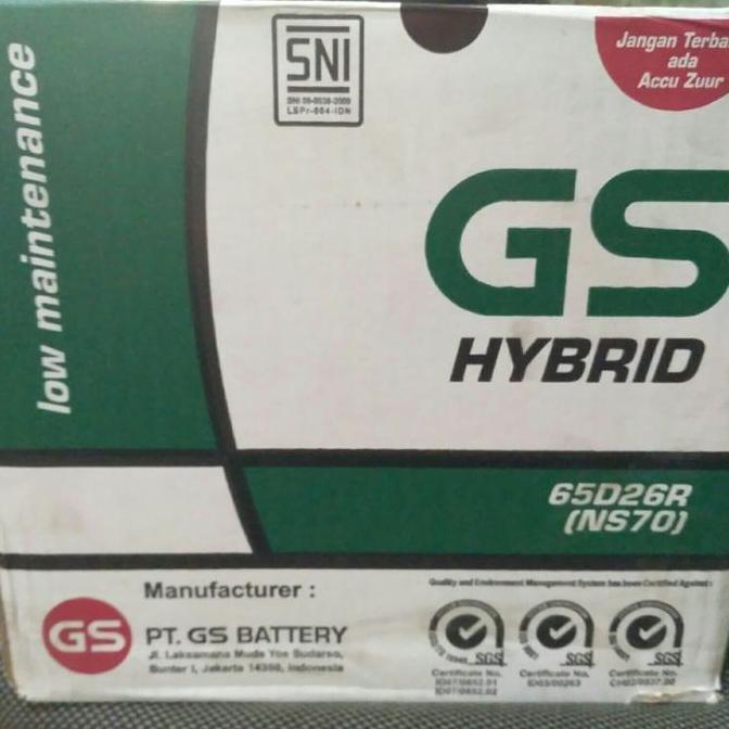 Promo aki mobil / Battery GS astra type Hybrid NS70 12volt-65amper Diskon