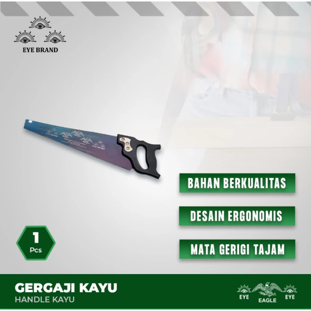 Gergaji Kayu Eye Brand Handsaw 18" Tajam Dan Awet