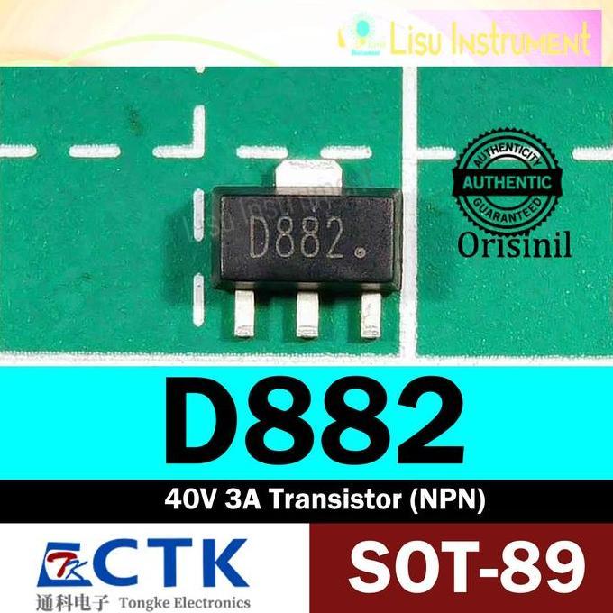 D882 2SD882 40V 3A NPN TRANSISTORS  SOT-89-3L CTK ELECTRONICS