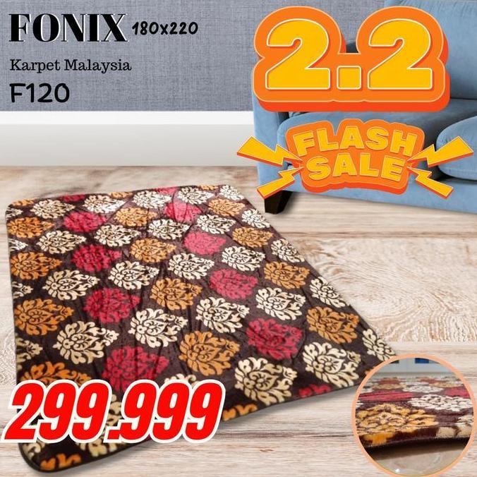 NEW - Karpet Busa FONIX Malaysia Bulu Super Lembut Anti Slip 180x220 F120