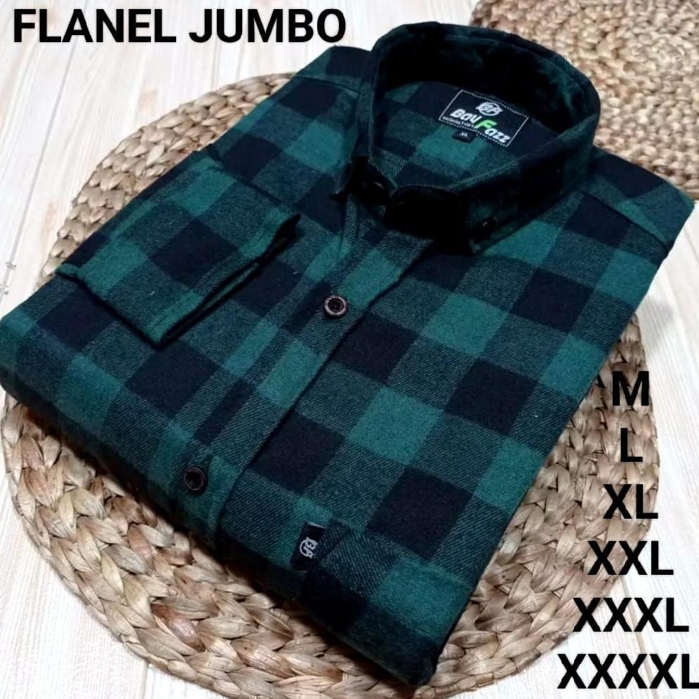 Termurah Kemeja Flanel Oversize Jumbo Pria Dan Wanita Cream Kemeja Flanel Jumbo Lengan Panjang Premi