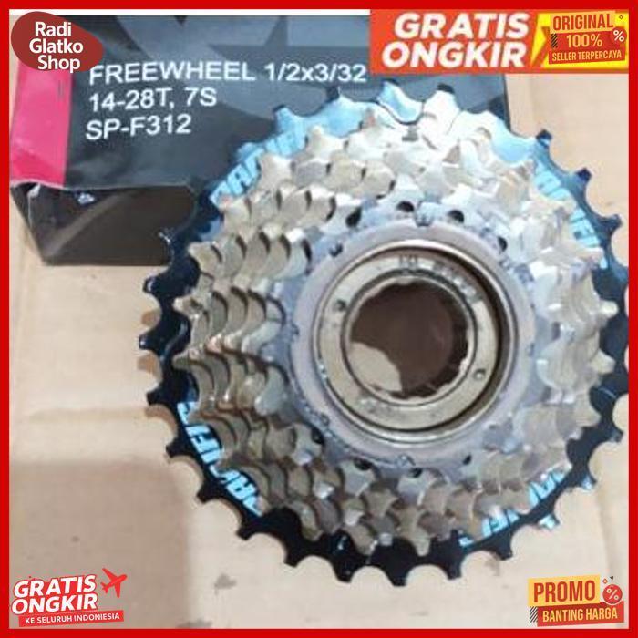 Terlaris Sproket 7 Speed Ulir Drat /  Priwil Pacific Sp F312 / Freewheel 7 Speed / Sproket 7 Kecepat