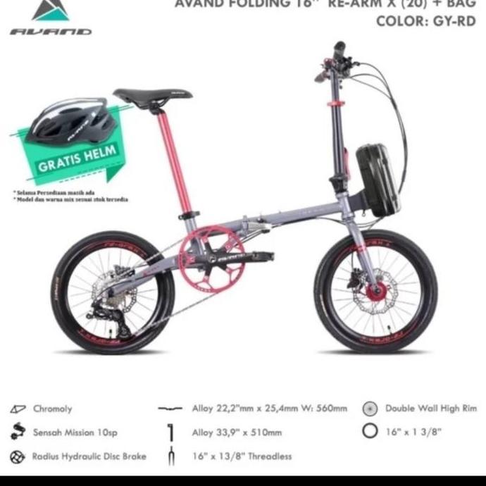 Terlaris Sepeda Lipat Avand Re Arm X 16 Inch 10Speed