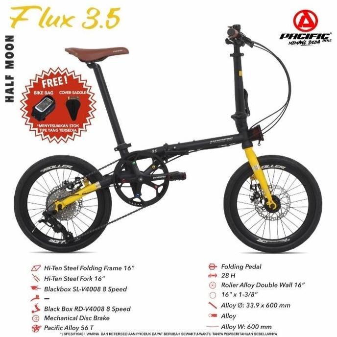 Terlaris Sepeda Lipat Steel Flux 3.5 Pacific 16"