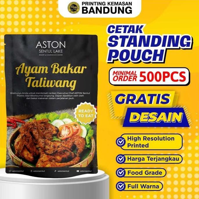 Standing Pouch Custom Packaging Cetak Kemasan Makanan Ringan Snack