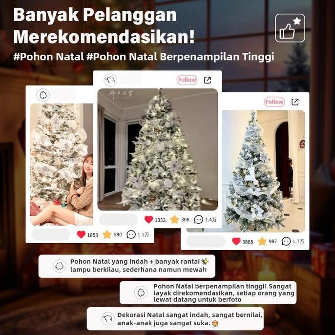 READY SET POHON NATAL 3 MODEL & HIASAN - Ukuran 120-210cm, Langsung MewahChristmas Tree pohon natal 