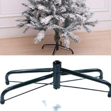 Kaki Pohon Natal Stand Logam Berdiri Dasar Rak Aksesoris untuk Dekorasi Natal 45cm/50cm Besi Hijau M