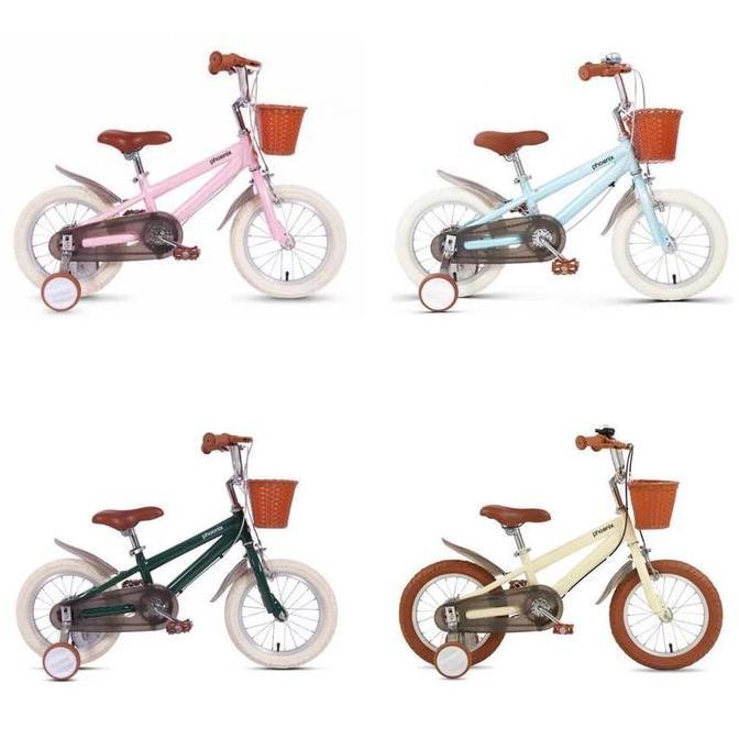 Terlaris Sepeda Anak Phoenix Vintage 14, 16 & 18 Inch Pink, Biru, Cream, Hijau Ready Stock