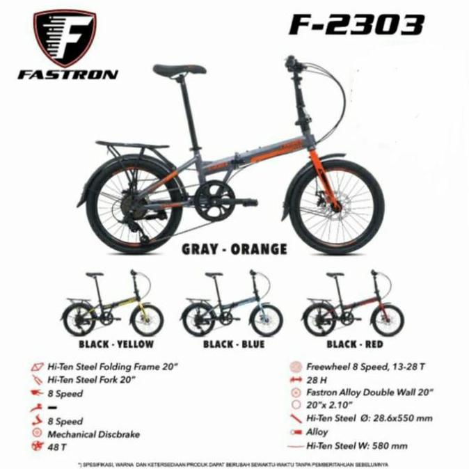 Terlaris Sepeda Lipat 20 Inch Merk Fastron F-2303