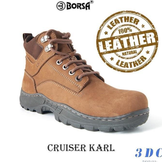 SEPATU SAFETY BORSA KARL - ORIGINAL SEPATU BOOTS KULIT SAFETY BORSA PRIA DEWASA