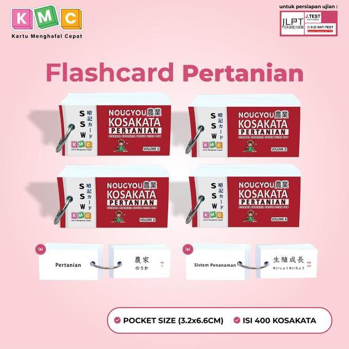 Flashcard Kanji Kosakata SSW Pertanian Bahasa Jepang - KMC Flash Card Promo